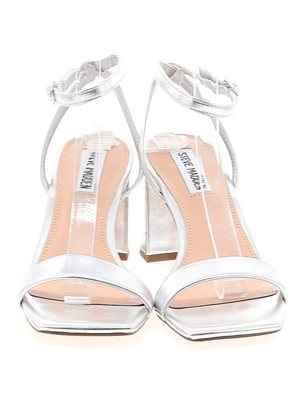 Steve Madden Silver Open-Toed Heels